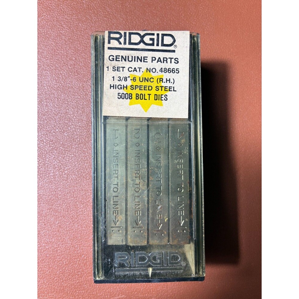Ridgid 48665 1 3/8" -6 UNC (RH) High Speed Alloy Steel 500B Bolt Dies